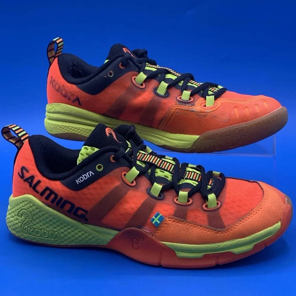 SALMING Kobra Men's Court Sneaker Shoes Magma Red/Black - Size US 8
